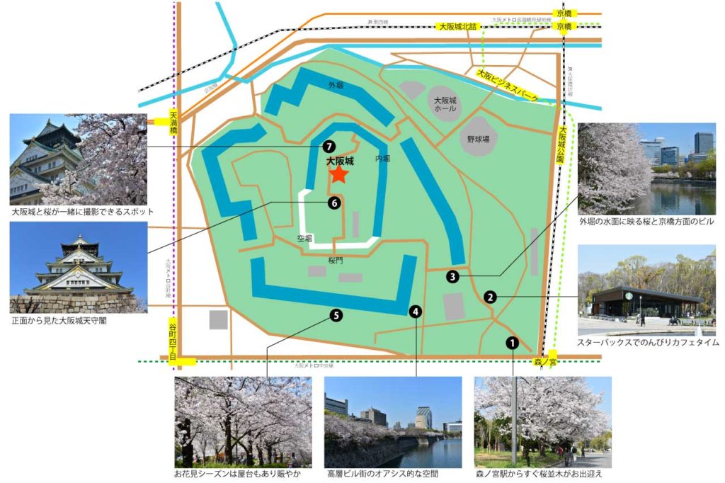 大阪城公園桜マップ